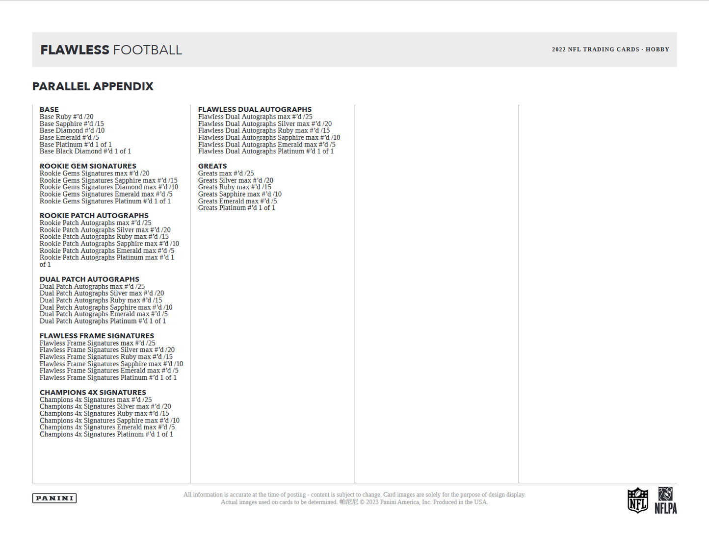 2022 Panini Flawless Football Hobby Box