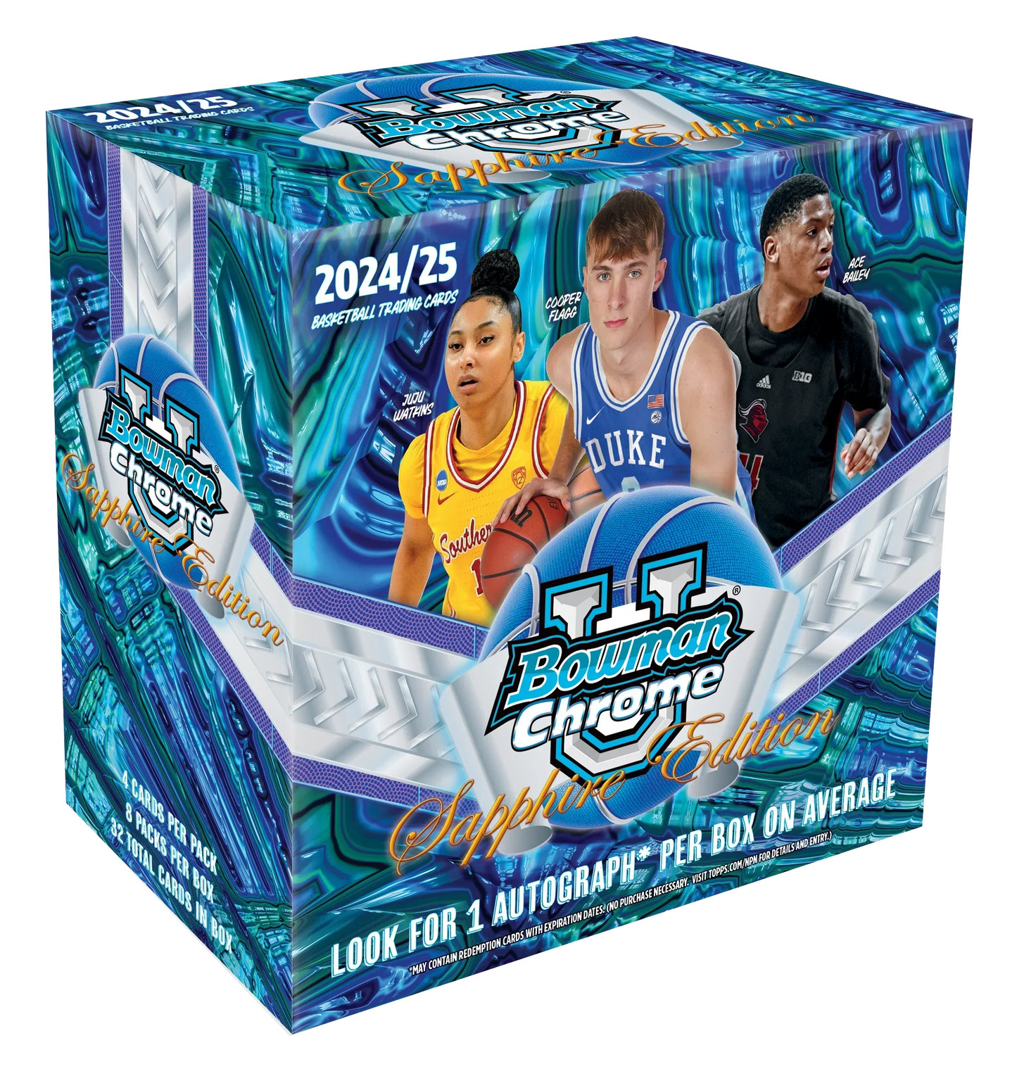 2024-25 Bowman University Chrome Basketball Sapphire 10 Box Case