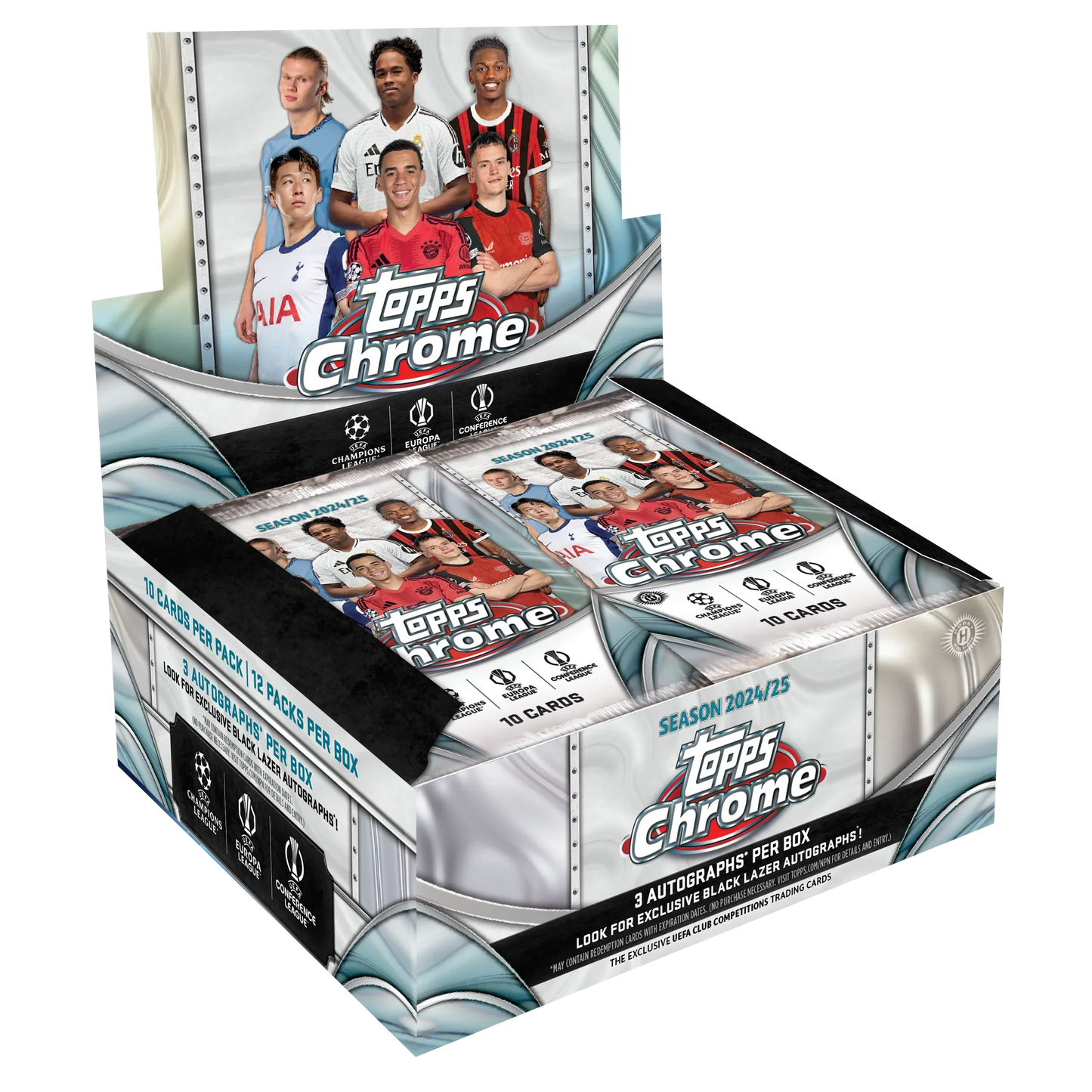 2024-25 Topps UEFA Club Competitions Chrome Soccer Jumbo 8 Box Case