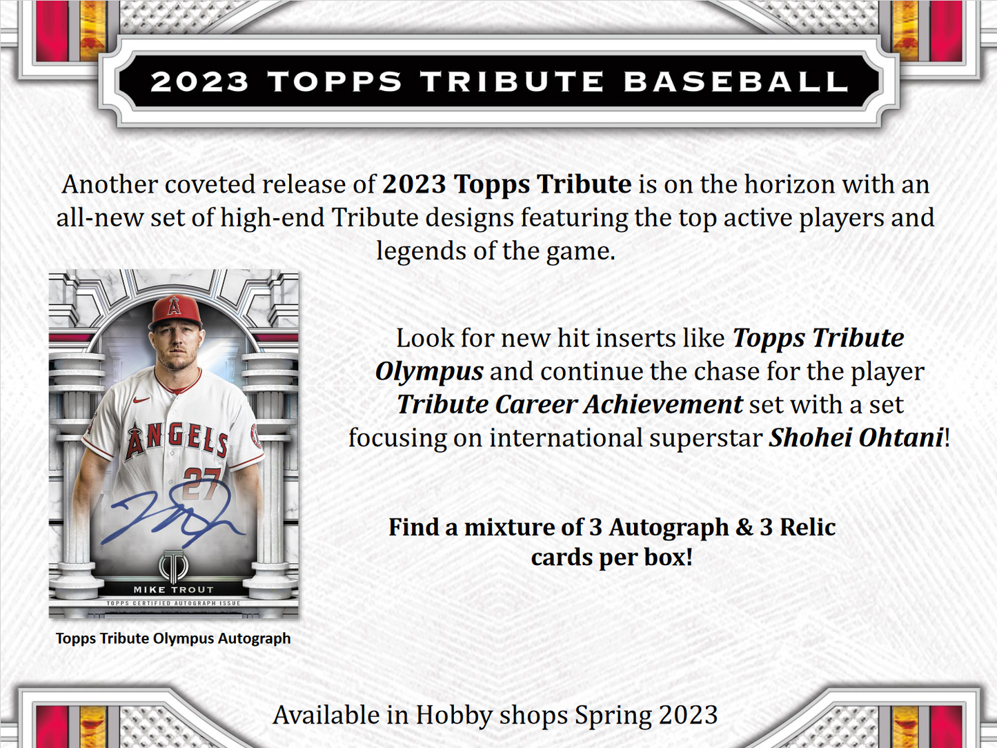 2023 Topps Tribute Baseball Hobby 6 Box Case