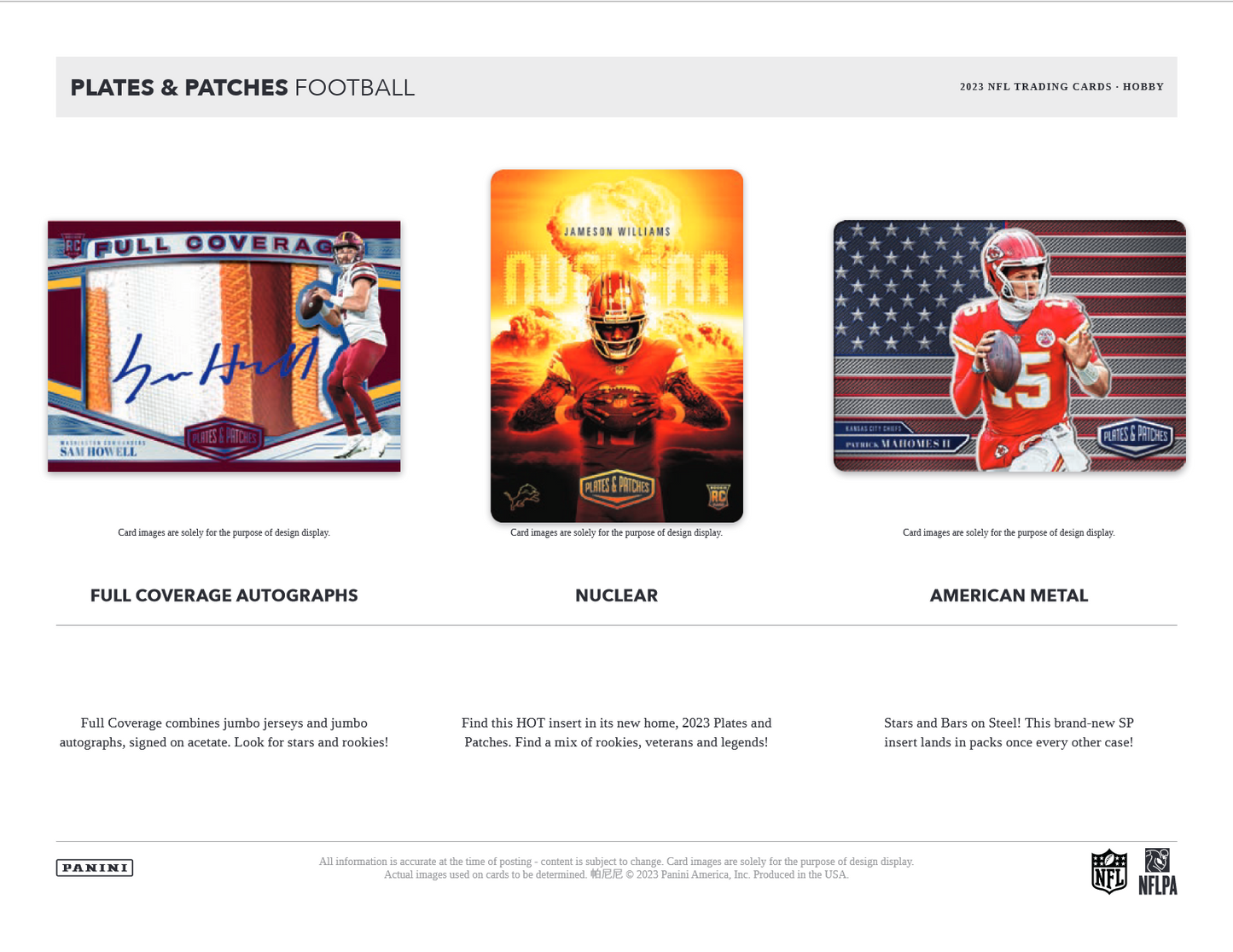 2023 Panini Plates & Patches Football Hobby Box