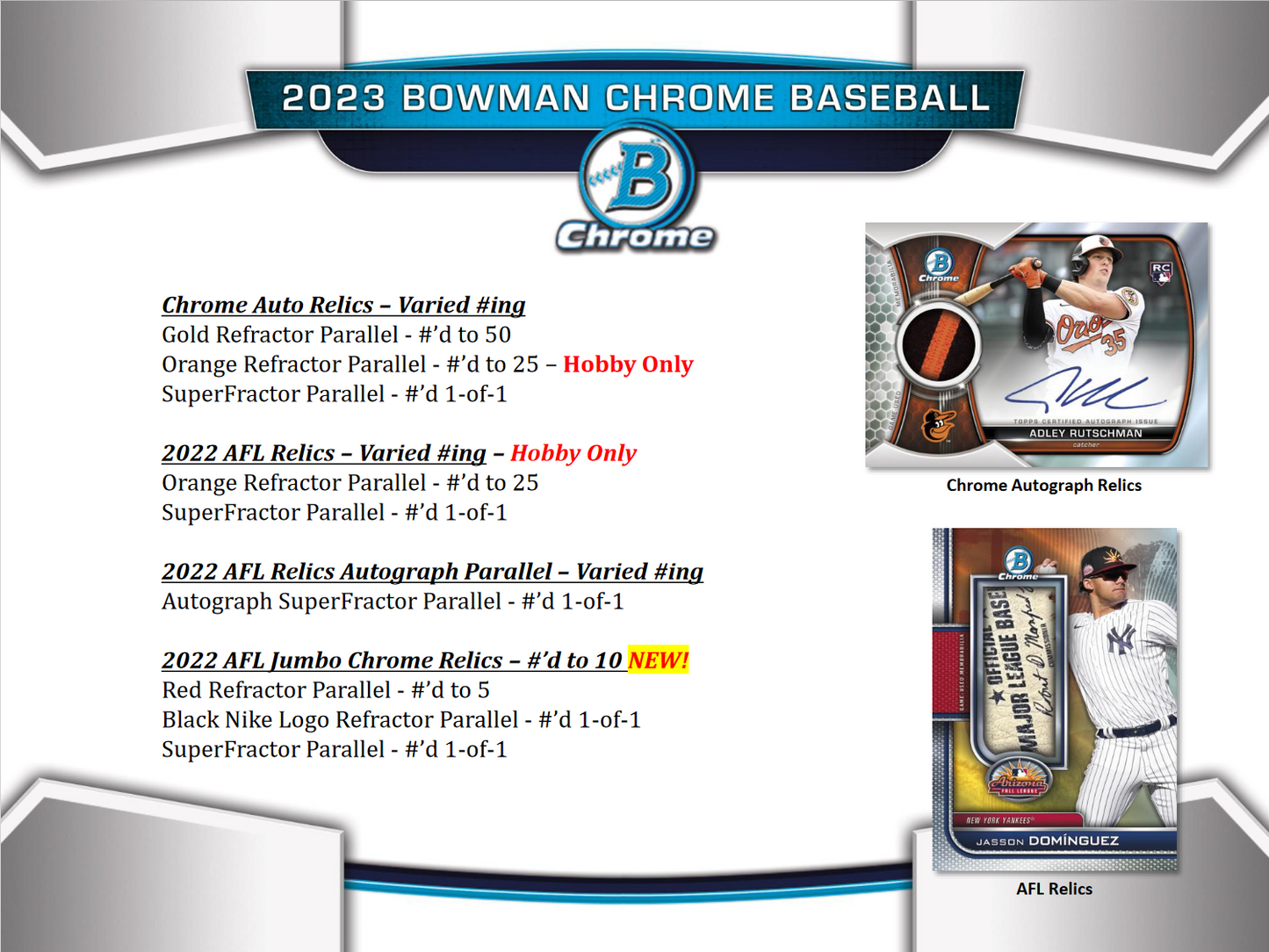 2023 Bowman Chrome Baseball Hobby 12 Box Case