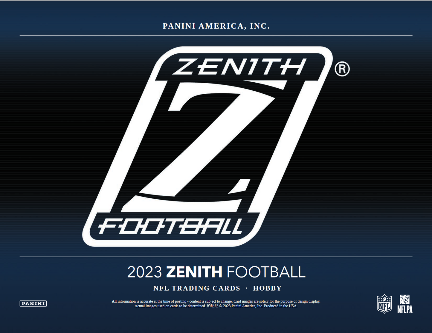 2023 Panini Zenith Football Hobby 12 Box Case