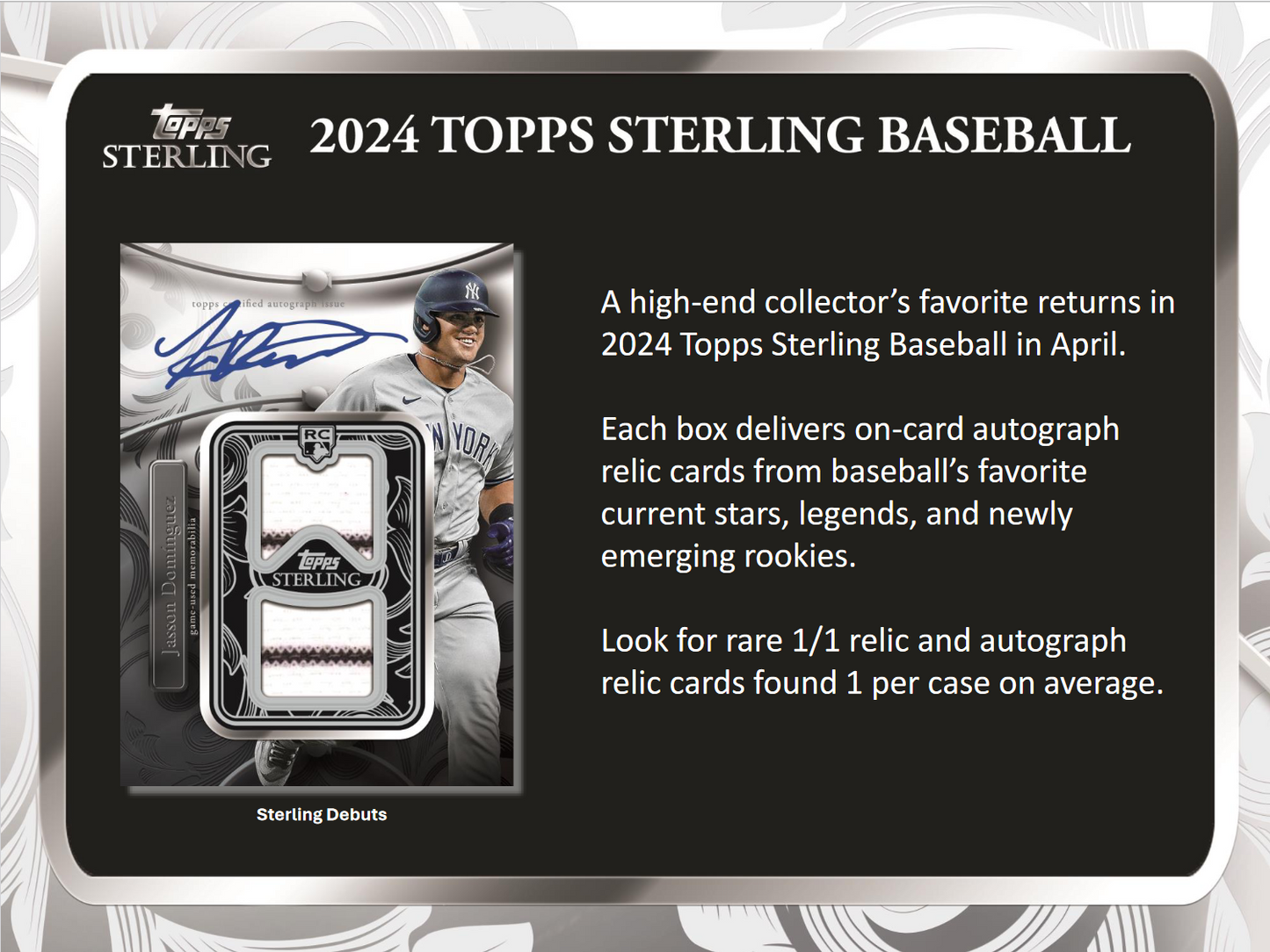 2024 Topps Sterling Baseball Hobby 4 Box Case