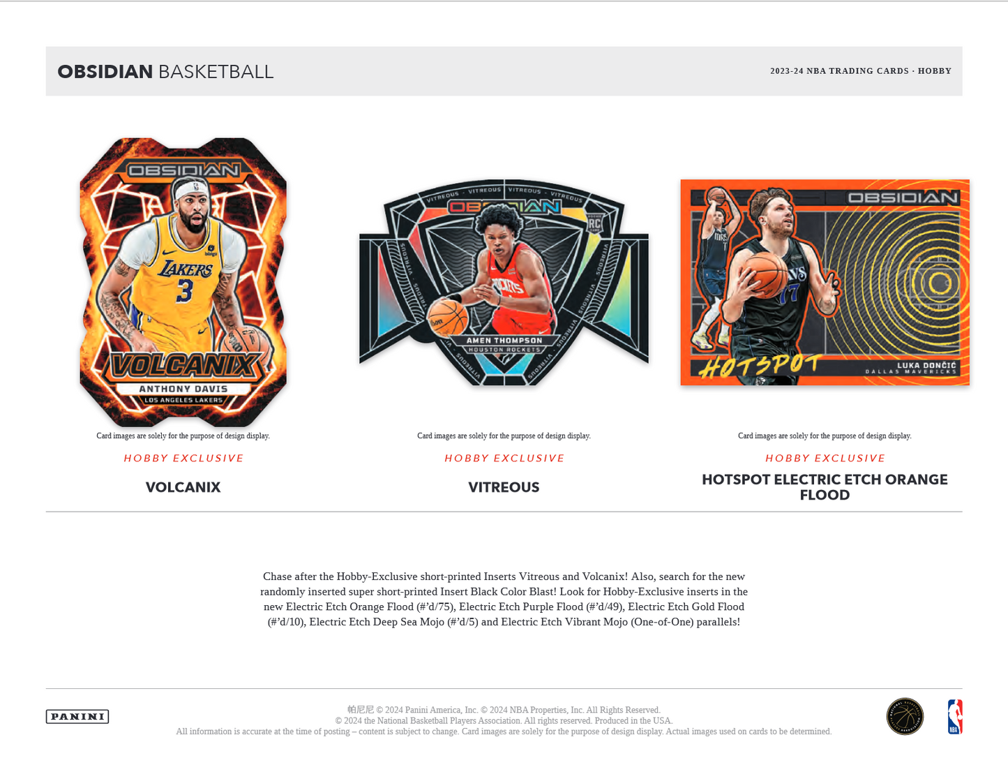2023-24 Panini Obsidian Basketball Hobby Box
