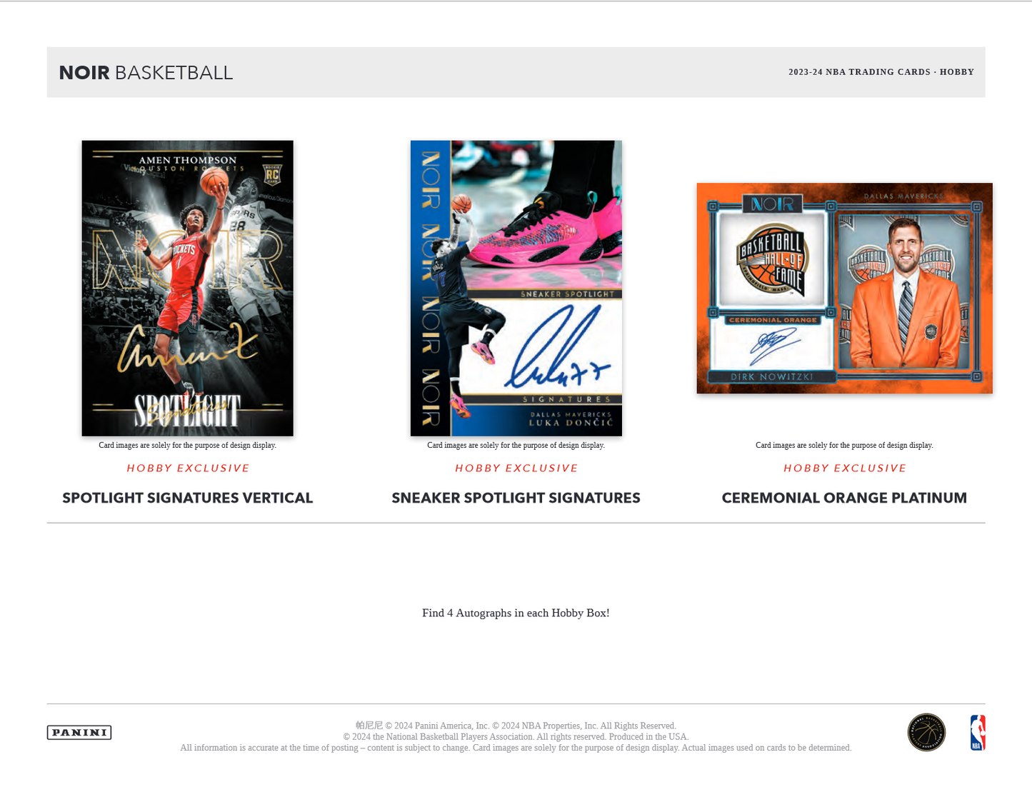 2023-24 Panini Noir Basketball Hobby Box