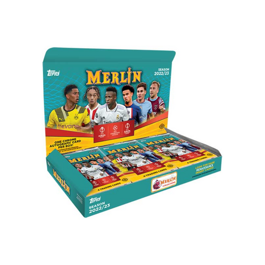 2022-23 Topps UEFA Club Competitions Merlin Chrome Soccer Hobby 12 Box Case