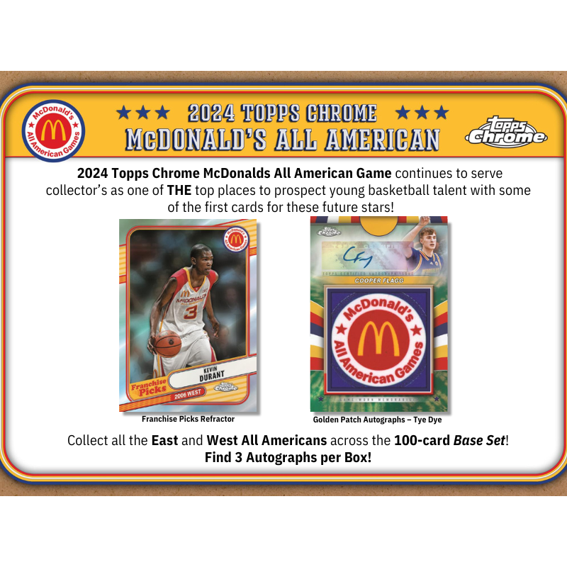 2024 Topps McDonalds All-American Chrome Basketball Hobby 12 Box Case